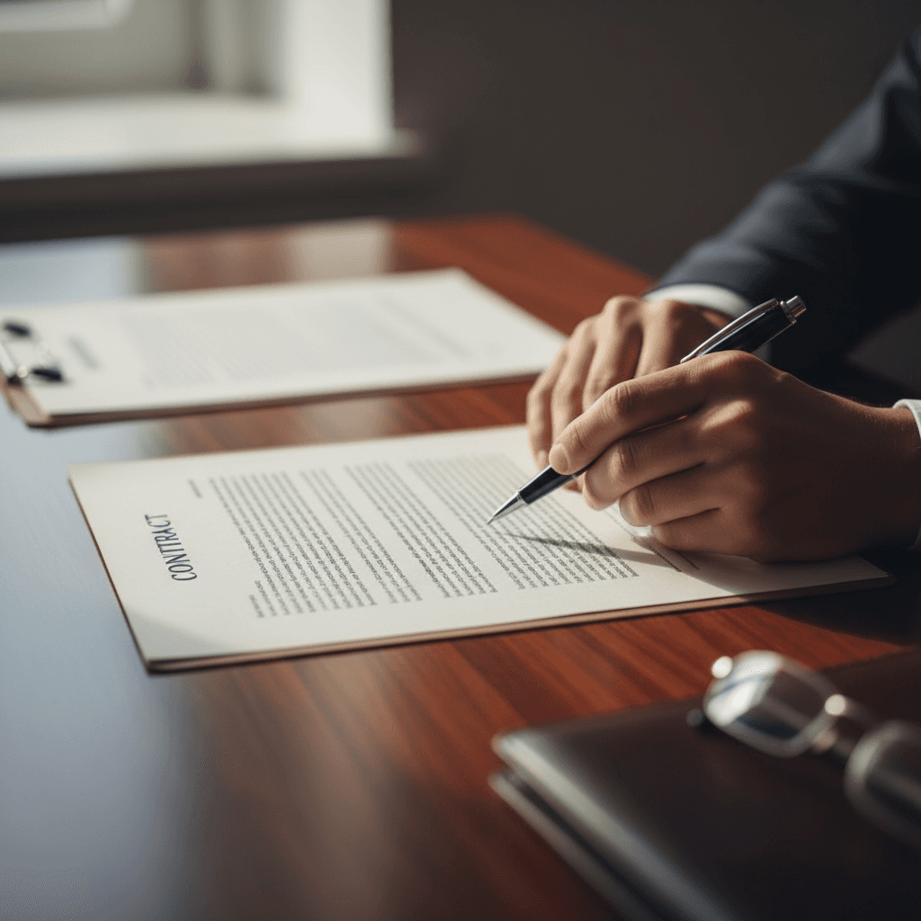 Legal documents on desk
